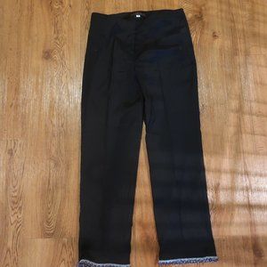 WOMENS MADISON BROWN BLACK BEADED FLAT FRONT PANTS 4 *